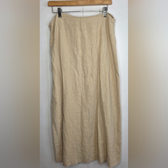 Agolde Wheat Coloured Long Linen Skirt. Summer Weight. Lg. - Picture 2 of 14